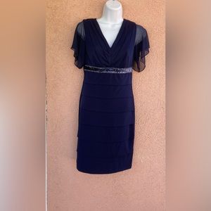 En Focus Studio navy blue cocktail dress